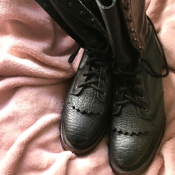 Boulet Shoes - Black Boulet lace up combat boots!!